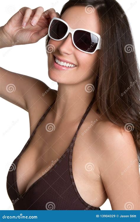 Smiling Sunglasses Woman Stock Image Image Of Playful 13904329