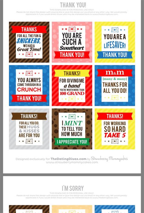 Printable Candy Bar Sayings For Employees