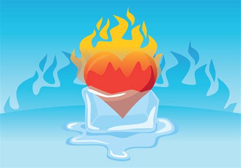 Flaming Heart Inside Ice Cube 173817 Vector Art at Vecteezy