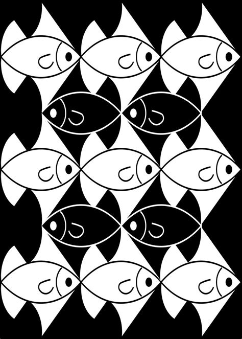 Fish Tessellation Poster Picture Metal Print Paint By Arkitekta