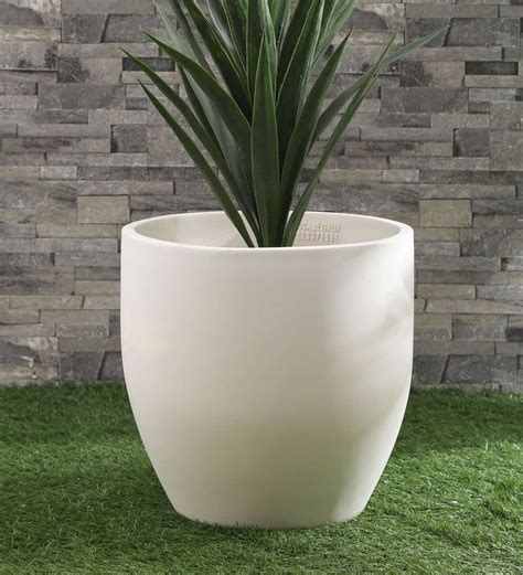 Buy White Polystone Planter By Yuccabe Italia Online Big Planters