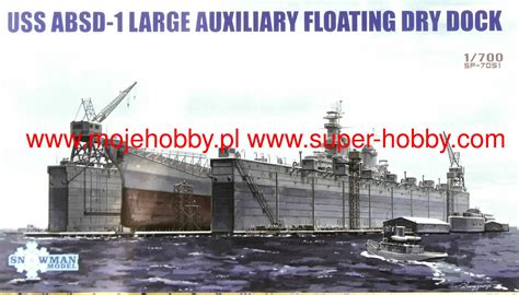 USS ABSD 1 Large Auxiliary Floating Drydock Model Do Sklejania Snowman