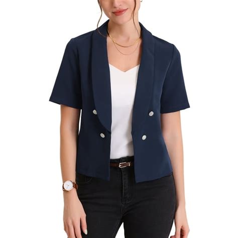 Unique Bargains Womens Shawl Collar Open Front Cardigan Short Sleeve