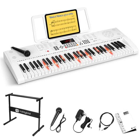 Vangoa Keyboard Piano with 61 Lighted Keys, Full-Size Electric Piano Keyboard for Beginner Kids ...