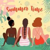 Tres Mujeres Jovenes En Bikini En La Playa Imagen De Archivo Imagen De Recreacional Felicidad