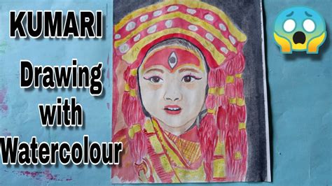 Kumari Drawing Kumari Drawing With Watercolour Youtube