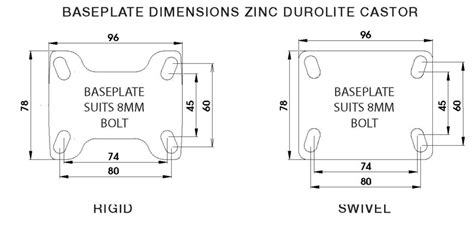 Mm Nylon Swivel Zinc Durolite Castor S B Richmond Rolling