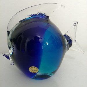 Murano Accents Murano Venezia Art Glass Angel Fish Blue Lbs