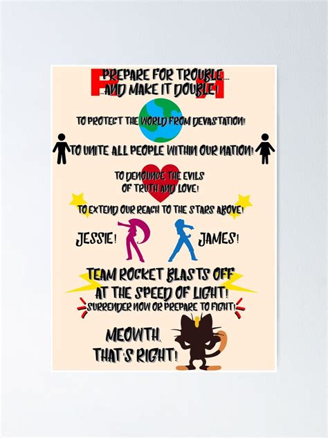 "Team Rocket Motto" Poster by mimicam | Redbubble