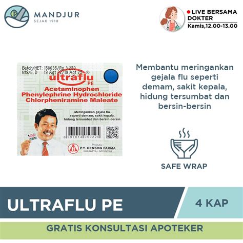 Jual Ultraflu Pe Tablet Obat Flu Demam Sakit Kepala Dan Hidung