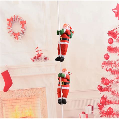 Santa Claus Climbing On Rope Ladder Christmas Ornament For Christmas