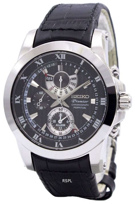 Seiko Premier Chronograph Perpetual Alarm SPC161P2 Men's Watch ...