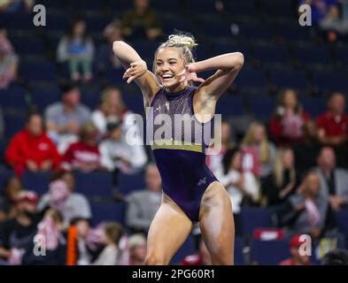 March 18 2023 LSU S Olivia Dunne Practices Her Bar Routine During The