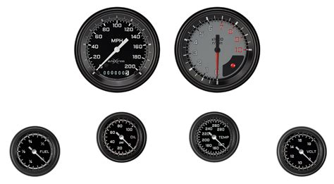 Ax Gblf Classic Instruments Autocross Gray Gauge Set Speedometer