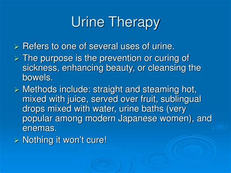 Ppt Urine Therapy By Luke Cichon Powerpoint Presentation Free