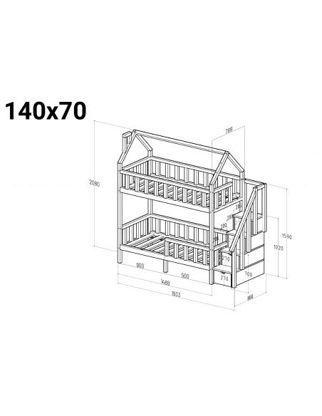 Zosia Bunk Bed With Stairs Side Entry