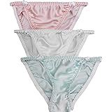 IEFiEL Women S Pure Color Silk Panties Soft Smooth String Bikini Briefs