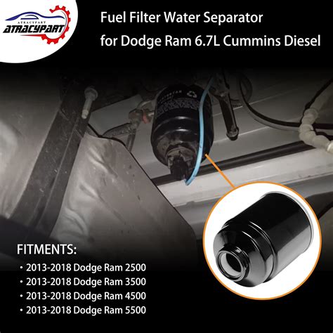 67l Cummins Fuel Filter Water Separator Replacement For 2013 2018 Dodge Ram 2500