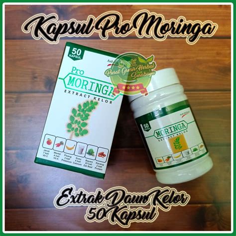 Kapsul Pro Moringa Ekstrak Daun Kelor Isi Obat Suplemen Kesehatan