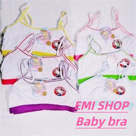 Baby Bra Kids Girl Bra Cotton Underwear 8 12 Years Old 3pcs Shopee