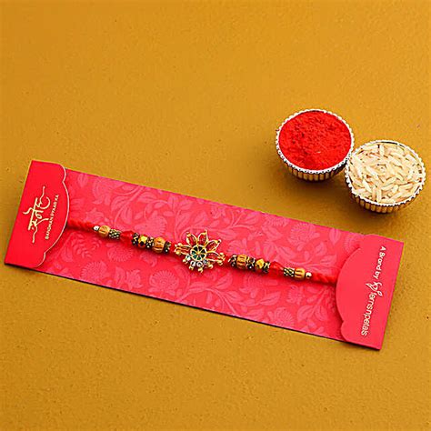 Buy Send Sneh Meenakari Multicolor Flower Rakhi Online Fnp