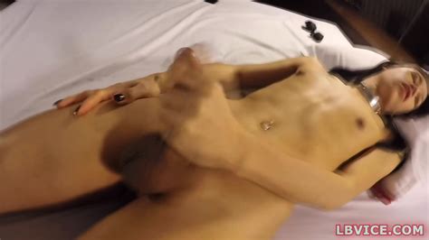 Ladyboy Junely Jerks Off After The Anal Action