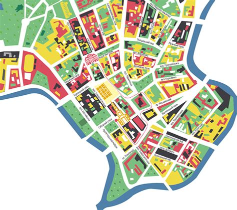 Series of maps of the Kharkiv city center on Behance