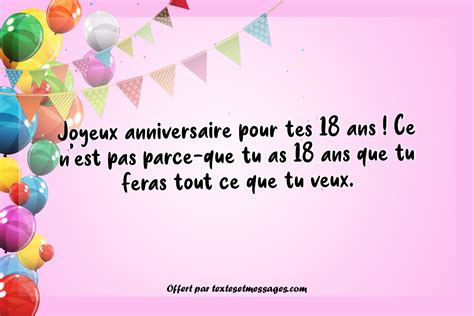 Joyeux anniversaire drôle pour tes 18 ans Textes et messages d