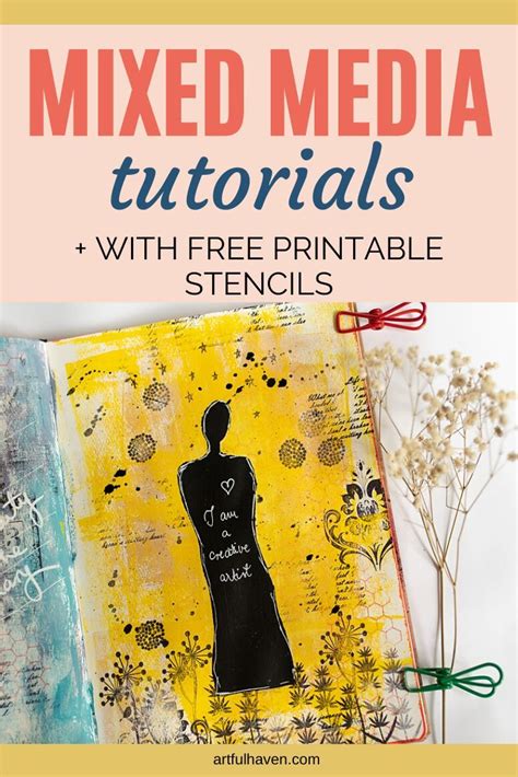 Mixed Media Materials With Free Printable Stencils