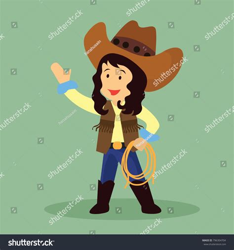 Clipart Cowgirl With Lasso Clip