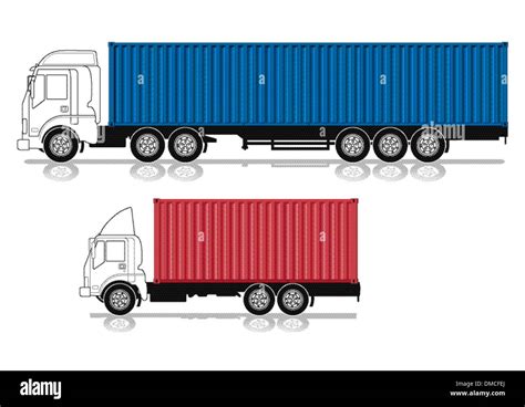 Truck With Container Stock Vector Image Art Alamy