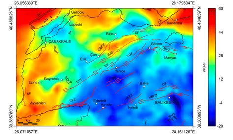 Complete Bouguer Gravity Anomaly Map Of The Study Area The Overlapped