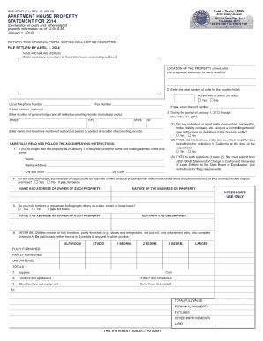 Fillable Online Co Sutter Ca 05 1 APARTMENT HOUSE PROPERTY STATEMENT