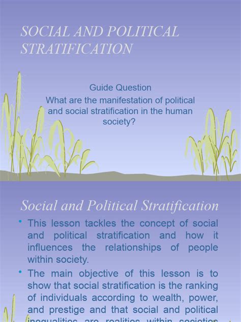 Lesson 7 Social And Political Stratification Pdf Social