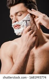 Sexy Naked Man Shaving Face Razor Stock Photo Shutterstock