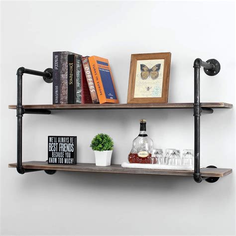 Amazon Mbqq Industrial Retro Pipe Shelf In Tier Wall Mounted