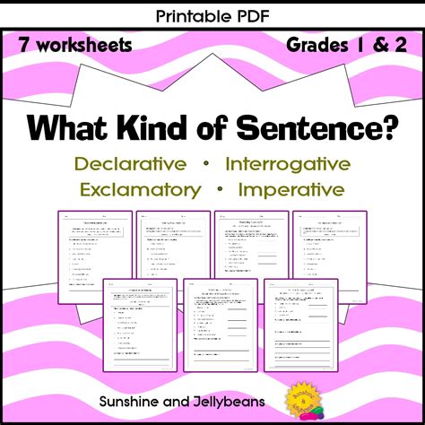 What Kind Of Sentence Sentence Types Worksheets Grades