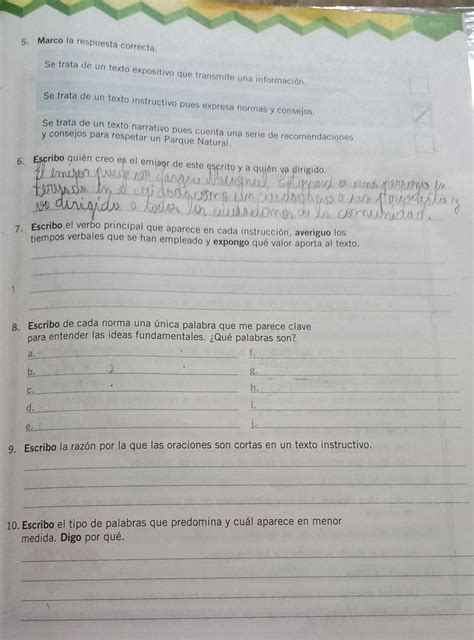 Escribo El Verbo Principal Que Aparece En Cada Instrucci N Averiguo Los