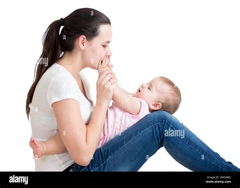 Portrait Of Happy Mother And Baby Stock Photo Alamy