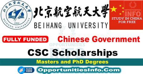 Beihang University Csc Scholarships In China Fully Funded