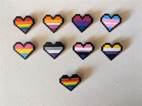 Pride Heart Pixel Art Pin Etsy