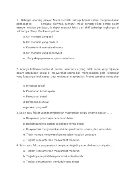 Soal Sosiologi Kelas Xii Sma Pdf