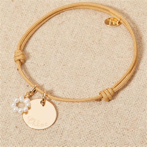 Bracciale Personalizzato Con Fiori Di Perle Merci Maman