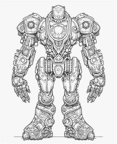 Mecha Illustration Mecha Coloring Book Premium Ai Generated Vector