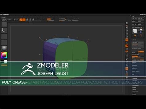 Zbrush Zmodeler Polygon Actions Poly Crease Youtube