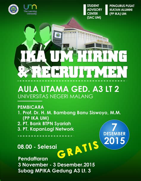 IKA UM HIRING AND RECRUITMENT DESEMBER 2015 Direktorat Kemahasiswaan