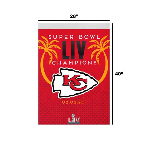 Kansas City Chiefs NFL Super Bowl LIV Champions Vertical Flag