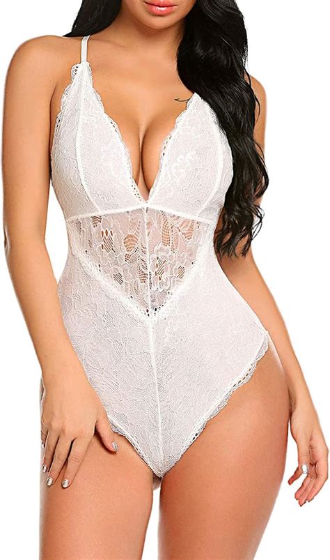 Wozow Lingerie Erothique Sexy Body En Dentelle Nuisette Profonde V