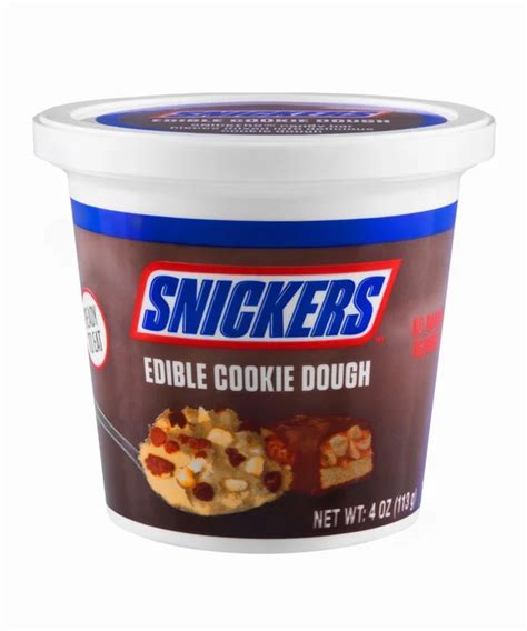 Snickers Edible Cookie Dough 4 Ounce Tub 8 Count Display Box