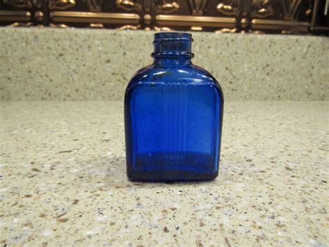 Cobalt Blue Medicine Bottle Maryland Glass Corp Old Vintage Bottle Has Markings Antique